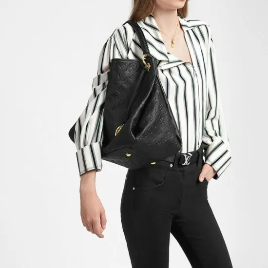 Women Shoulder and Totes Louis Vuitton Louis Vuitton Artsy MM M41066 Black White Navy Red 8211 Louis Vuitton Handbag Store