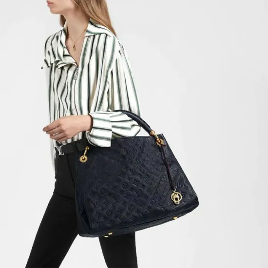 Women Shoulder and Totes Louis Vuitton Louis Vuitton Artsy MM M41066 Black White Navy Red 8211 Louis Vuitton Handbag Store