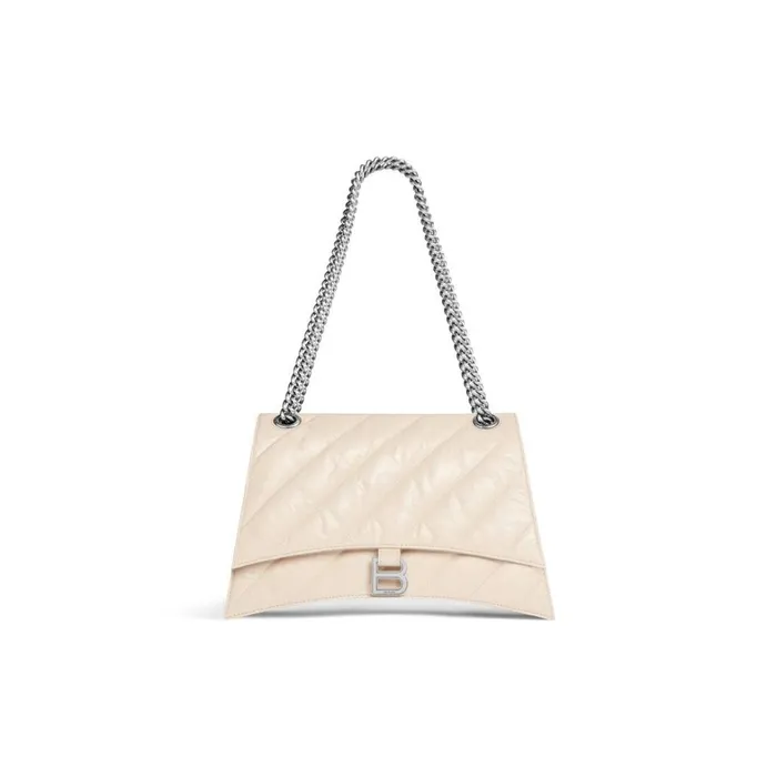 Women Shoulder Bags Balenciaga Crush Medium Chain Bag Quilted In Sand