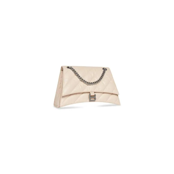 Women Shoulder Bags Balenciaga Crush Medium Chain Bag Quilted In Sand