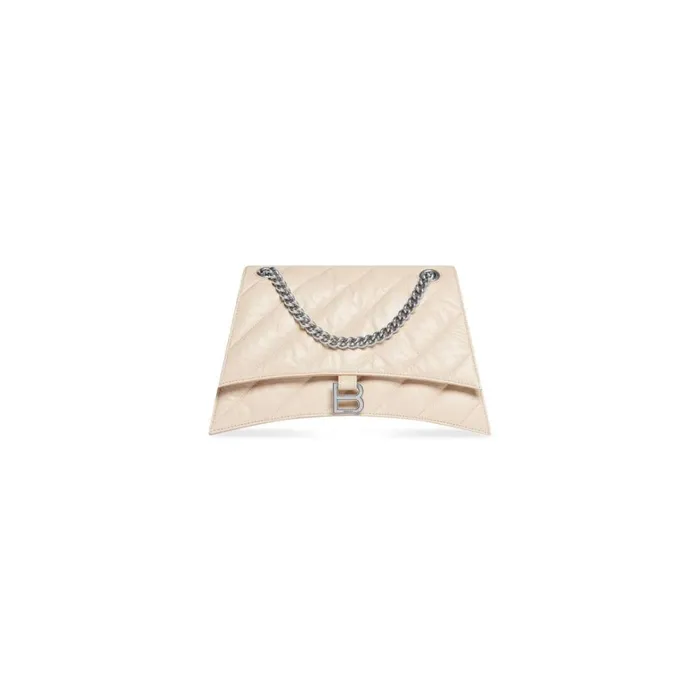 Women Shoulder Bags Balenciaga Crush Medium Chain Bag Quilted In Sand