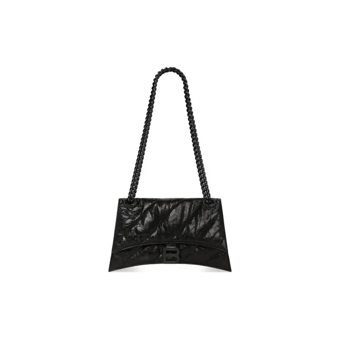 Women Shoulder Bags Balenciaga Crush Small Chain Bag Quilted In Black