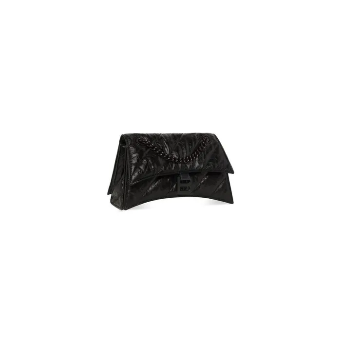 Women Shoulder Bags Balenciaga Crush Small Chain Bag Quilted In Black
