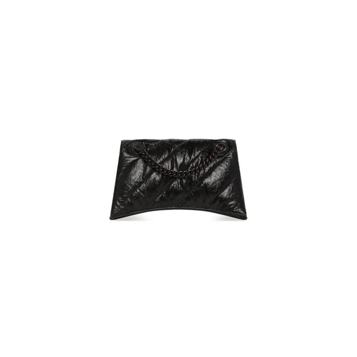 Women Shoulder Bags Balenciaga Crush Small Chain Bag Quilted In Black