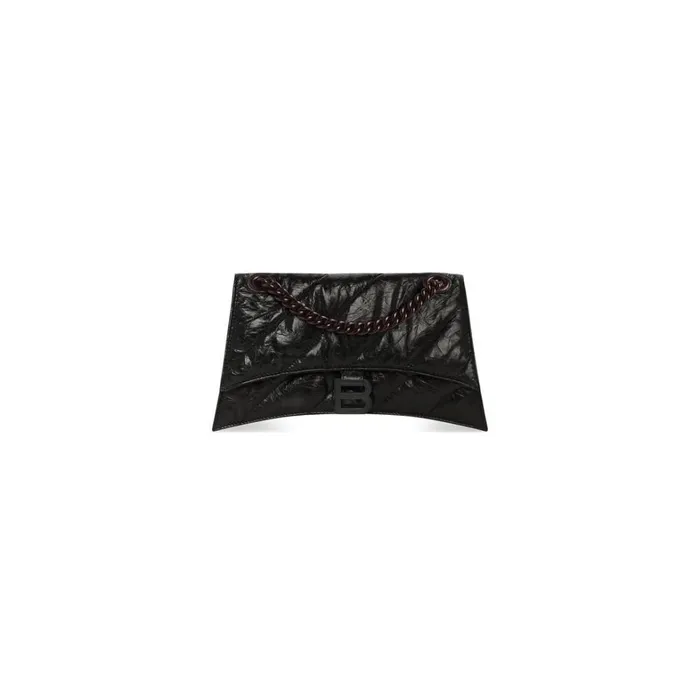 Women Shoulder Bags Balenciaga Crush Small Chain Bag Quilted In Black