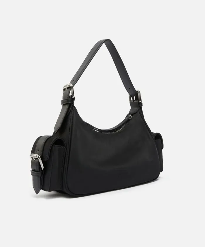 Women Shoulder Bags Pinko Cargo Bag In Recycled Technical Fabric Limo Blackshiny Nickel Women Shoulder Bags Pinko Cargo Bag In Recycled Technical Fabric Limo Blackshiny Nickel