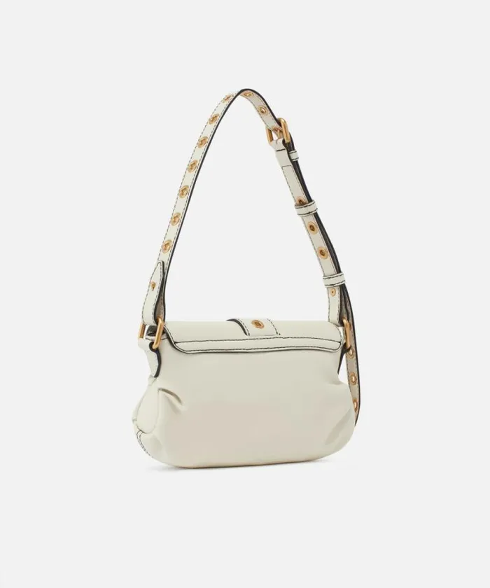 Women Shoulder Bags Pinko Jolene Small Shoulder Bag With Metal Strap Whitewhiteantique Gold