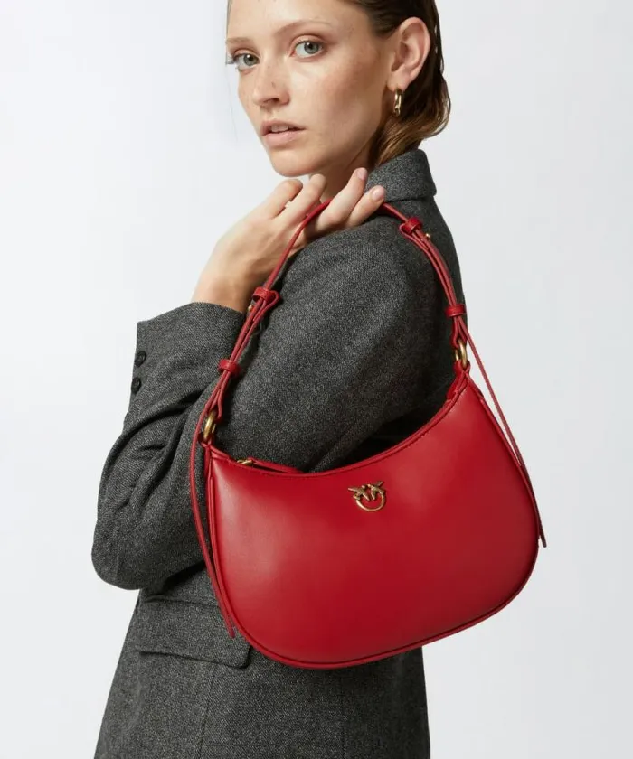 Women Shoulder Bags Pinko Mini LoveBag Half Moon Simply Redantiquegold Women Shoulder Bags Pinko Mini LoveBag Half Moon Simply Redantiquegold