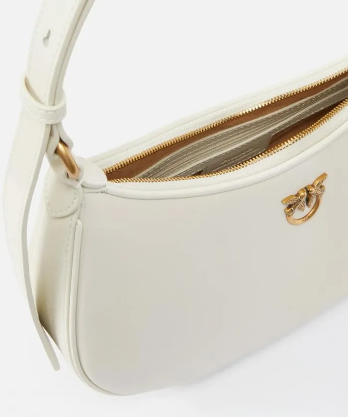 Women Shoulder Bags Pinko Mini LoveBag Half Moon Simply Whitewhiteantique Gold Women Shoulder Bags Pinko Mini LoveBag Half Moon Simply Whitewhiteantique Gold