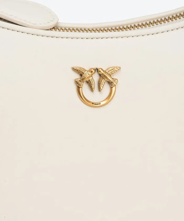 Women Shoulder Bags Pinko Mini LoveBag Half Moon Simply Whitewhiteantique Gold Women Shoulder Bags Pinko Mini LoveBag Half Moon Simply Whitewhiteantique Gold
