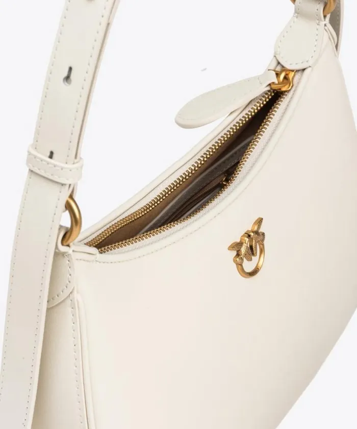 Women Shoulder Bags Pinko Mini LoveBag Half Moon Simply Whitewhiteantique Gold Women Shoulder Bags Pinko Mini LoveBag Half Moon Simply Whitewhiteantique Gold