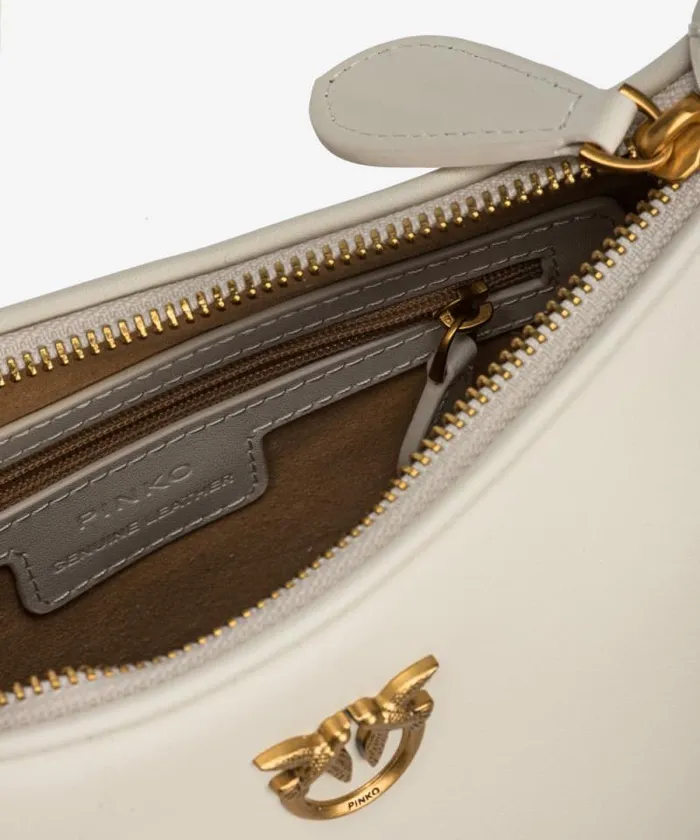 Women Shoulder Bags Pinko Mini LoveBag Half Moon Simply Whitewhiteantique Gold Women Shoulder Bags Pinko Mini LoveBag Half Moon Simply Whitewhiteantique Gold