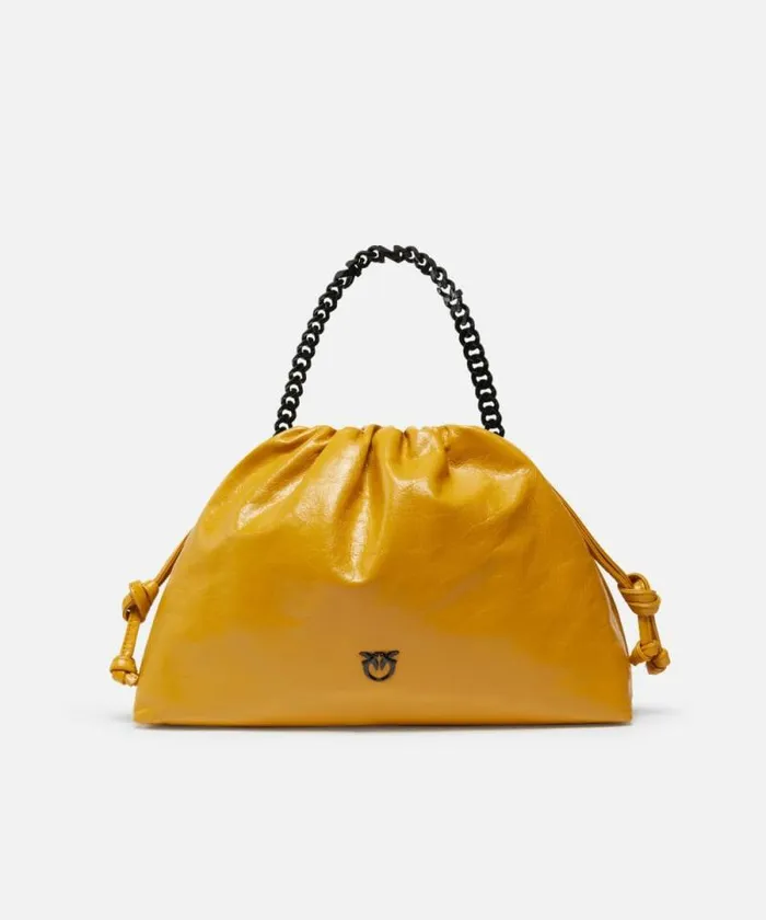 Women Shoulder Bags Pinko Naplak Leather Shoulder Bag With Chain Strap China Yellowcolourblock Women Shoulder Bags Pinko Naplak Leather Shoulder Bag With Chain Strap China Yellowcolourblock