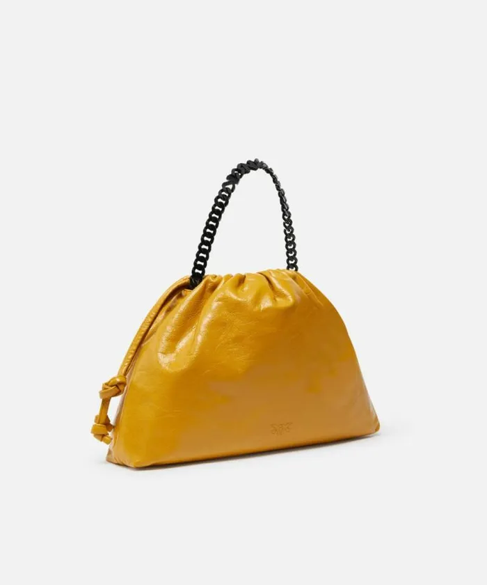 Women Shoulder Bags Pinko Naplak Leather Shoulder Bag With Chain Strap China Yellowcolourblock Women Shoulder Bags Pinko Naplak Leather Shoulder Bag With Chain Strap China Yellowcolourblock
