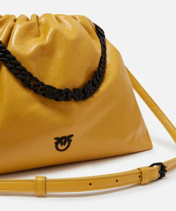 Women Shoulder Bags Pinko Naplak Leather Shoulder Bag With Chain Strap China Yellowcolourblock Women Shoulder Bags Pinko Naplak Leather Shoulder Bag With Chain Strap China Yellowcolourblock