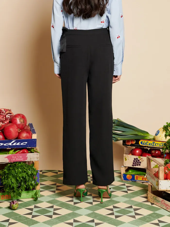 Women Sister Jane Bottoms Eden Bow Trousers Coal Black