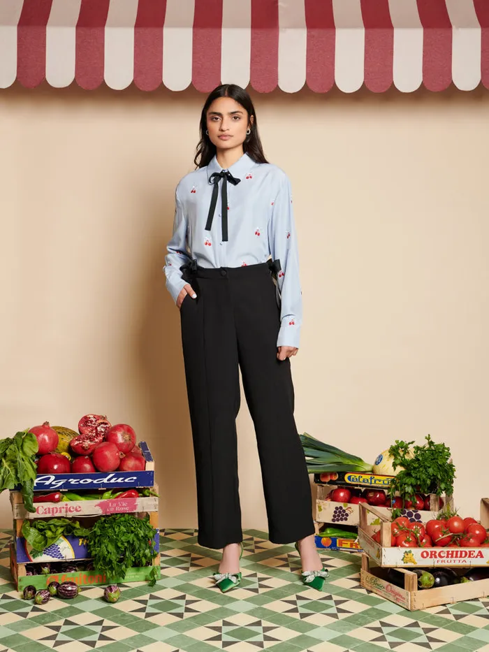 Women Sister Jane Bottoms Eden Bow Trousers Coal Black