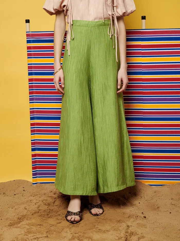 Women Sister Jane Bottoms Ghospell Gwen Wide Leg Trousers Pear Green