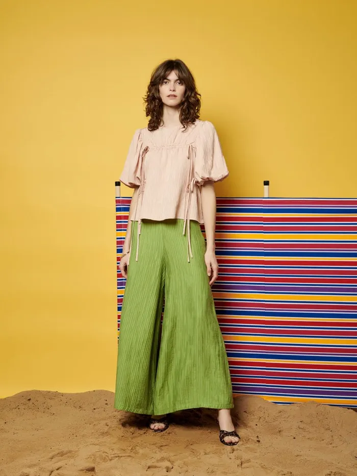 Women Sister Jane Bottoms Ghospell Gwen Wide Leg Trousers Pear Green