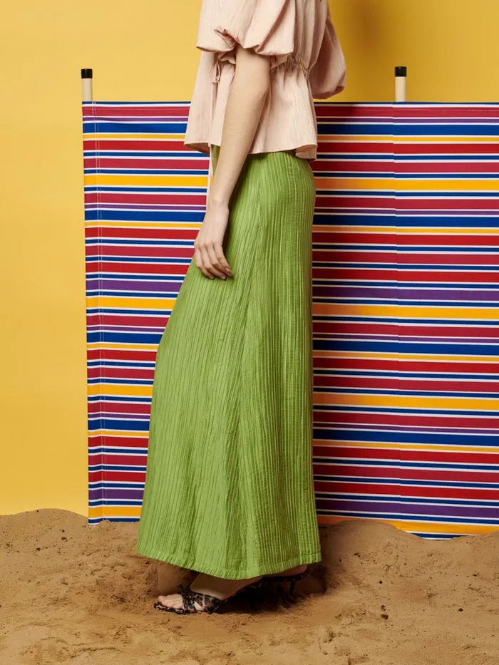Women Sister Jane Bottoms Ghospell Gwen Wide Leg Trousers Pear Green