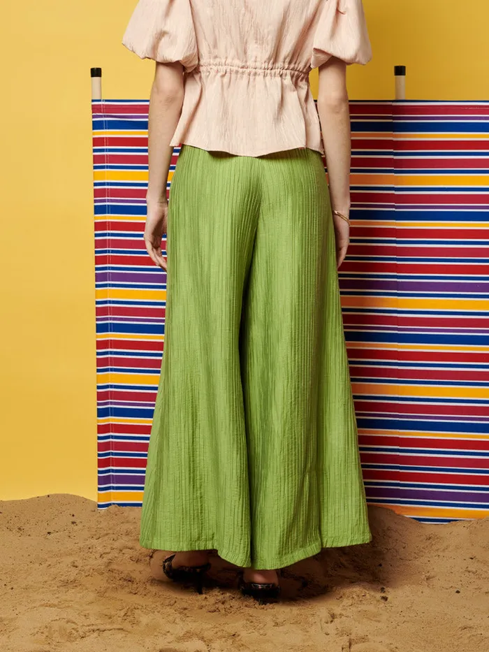 Women Sister Jane Bottoms Ghospell Gwen Wide Leg Trousers Pear Green