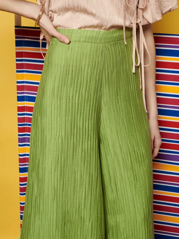 Women Sister Jane Bottoms Ghospell Gwen Wide Leg Trousers Pear Green