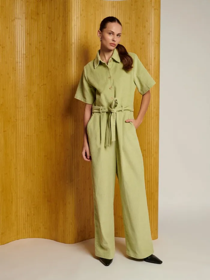 Women Sister Jane Bottoms Ghospell Vega Cord Jumpsuit Arbusto Green