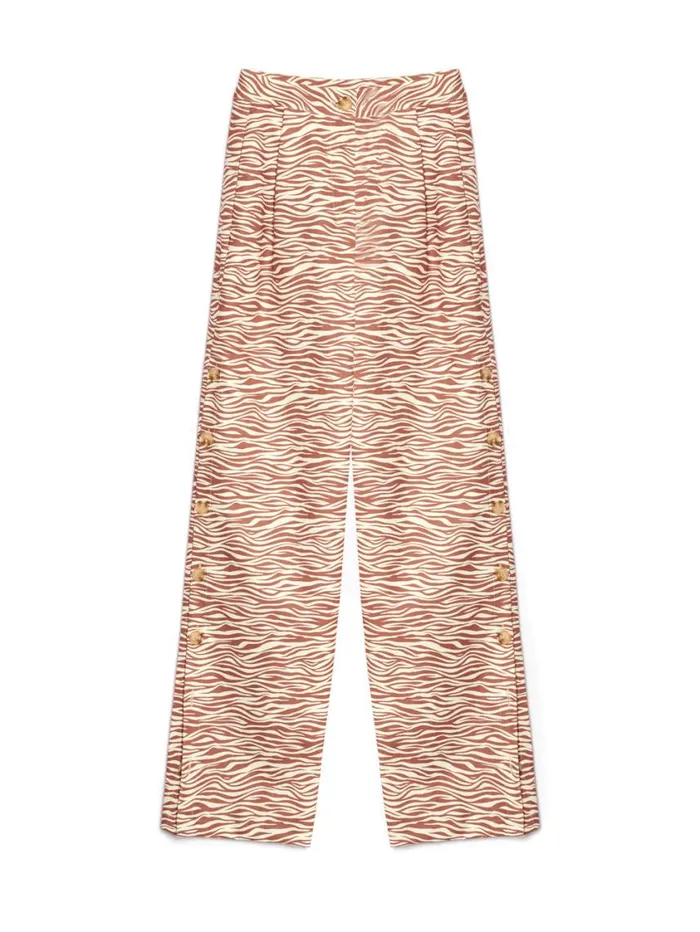 Women Sister Jane Bottoms Ghospell Zoya Zebra Trousers Tan Brown