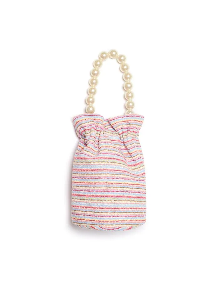 Women Sister Jane DREAM Honeydew Tweed Bag Rainbow Stripes