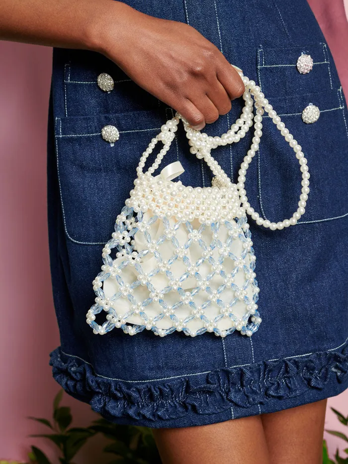 Women Sister Jane DREAM Wildflower Bead Bag Pastel Blue