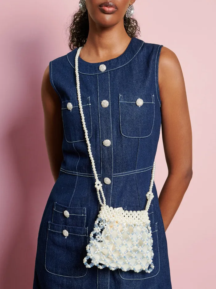 Women Sister Jane DREAM Wildflower Bead Bag Pastel Blue