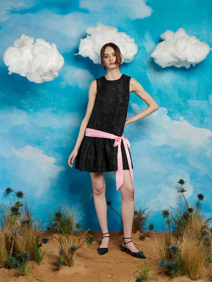 Women Sister Jane Dresses Darling Jacquard Mini Dress Coal Black