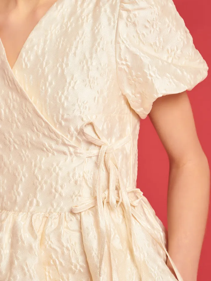 Women Sister Jane Dresses DREAM Lilith Jacquard Wrap Dress Whipped Cream