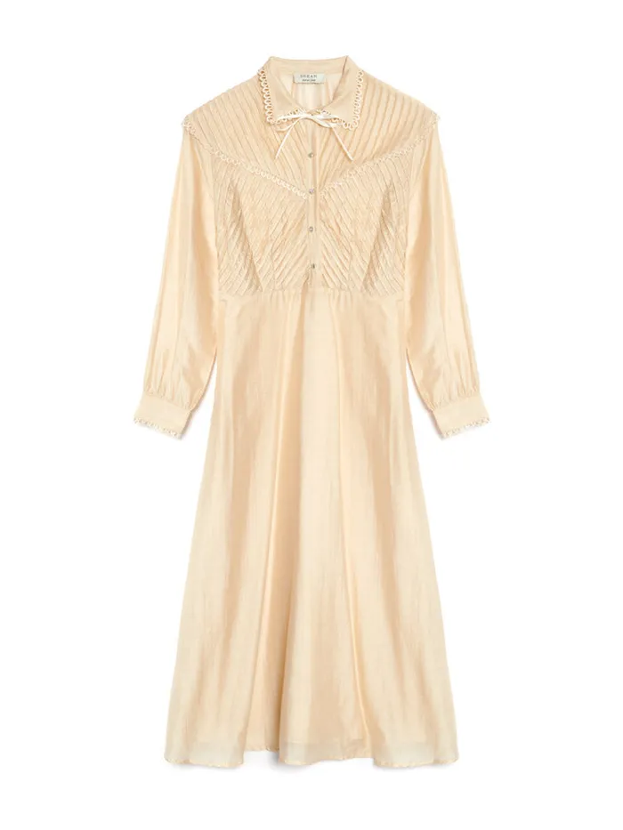 Women Sister Jane Dresses DREAM Pony Pleat Midi Dress Vintage Cream