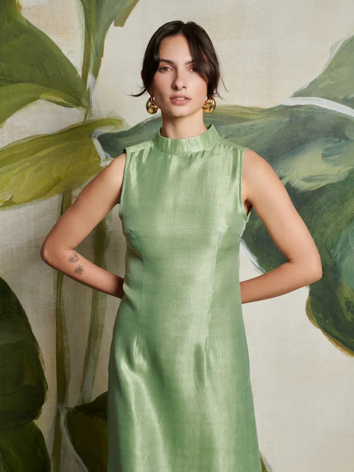 Women Sister Jane Dresses Ghospell Arya Column Midi Dress Pistachio Green