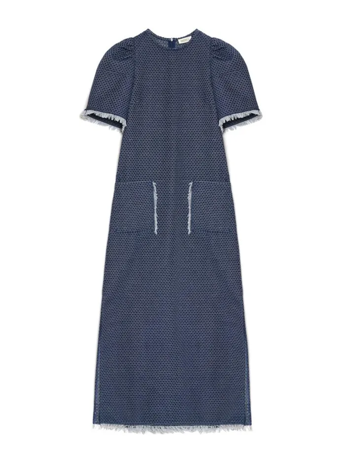 Women Sister Jane Dresses Ghospell Spencer Denim Midi Dress Mazarine Blue