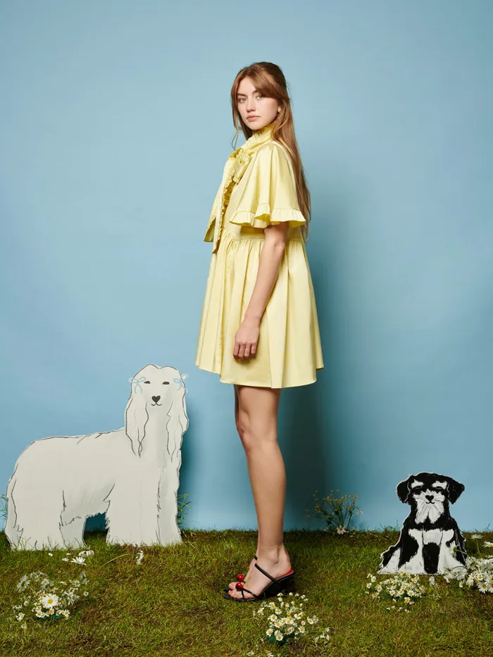 Women Sister Jane Dresses Lucy Bow Mini Dress Lime Green