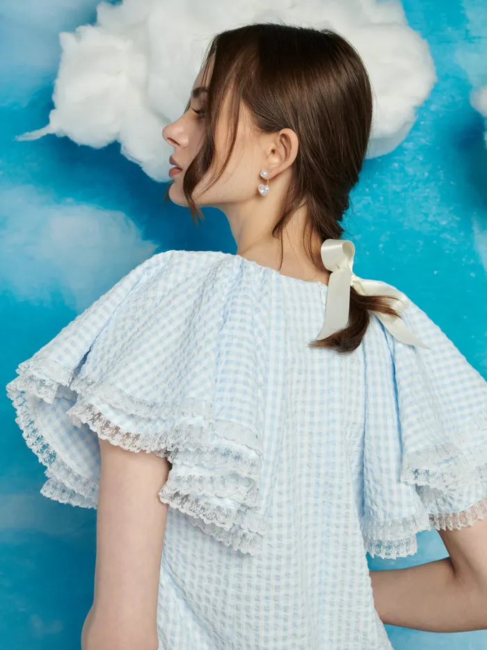Women Sister Jane Dresses Nevada Gingham Mini Dress Gingham Blue