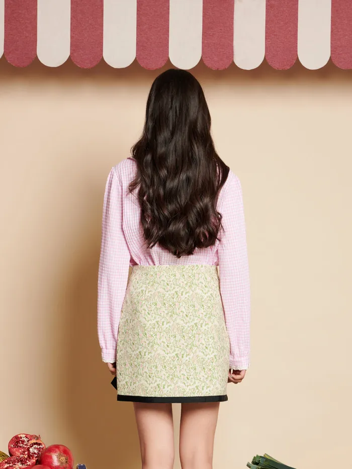 Women Sister Jane Tops Olive Gingham Blouse Gingham Pink