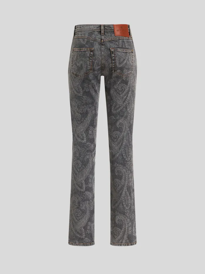 Women Skinny Jeans With Paisley Etro Trousers