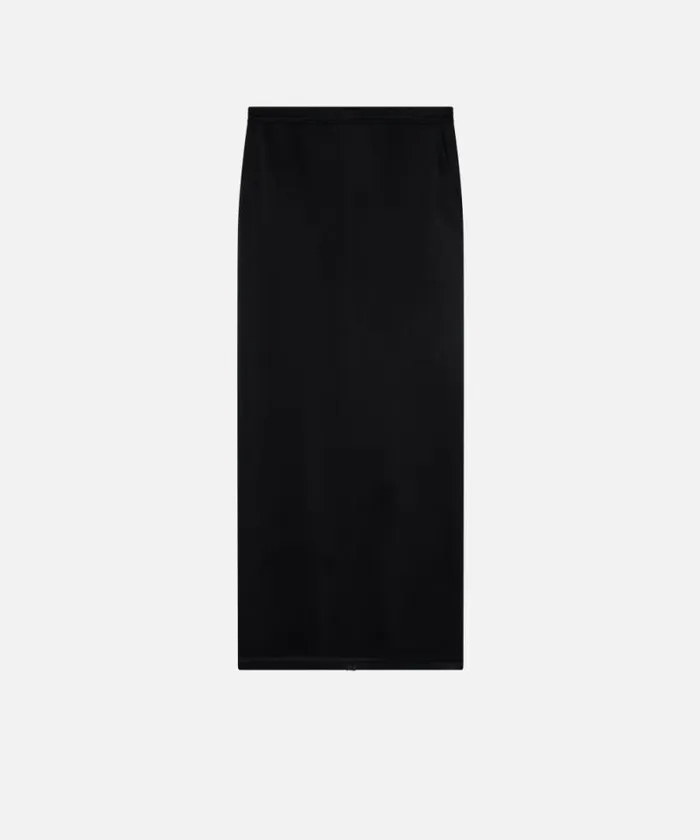 Women Skirts Pinko Long Satin Skirt With Rear Slit Limo Black Women Skirts Pinko Long Satin Skirt With Rear Slit Limo Black