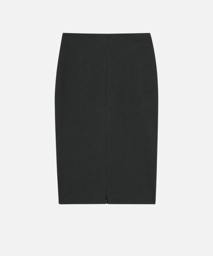 Women Skirts Pinko Longuette Skirt With Slit And Zip Greycrow Women Skirts Pinko Longuette Skirt With Slit And Zip Greycrow
