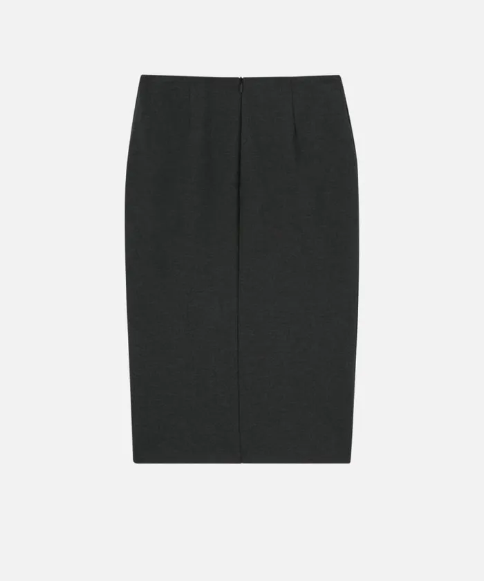 Women Skirts Pinko Longuette Skirt With Slit And Zip Greycrow Women Skirts Pinko Longuette Skirt With Slit And Zip Greycrow