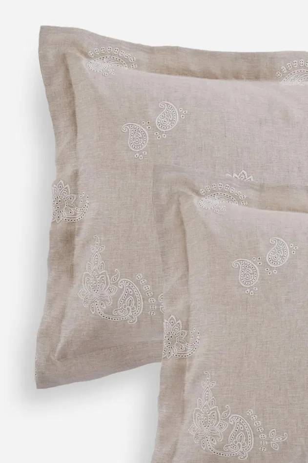 Women Skyler Eyelet Linen Standard Shams Sand Johnny Was Bedding Women Skyler Eyelet Linen Standard Shams Sand Johnny Was Bedding