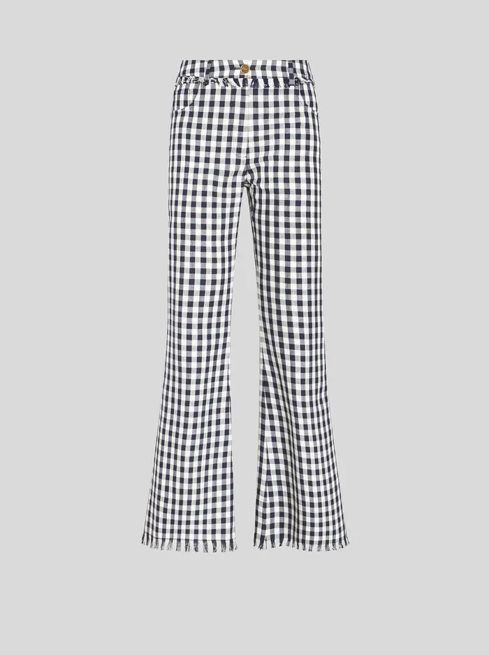 Women SlimFit Gingham Trousers Etro Trousers