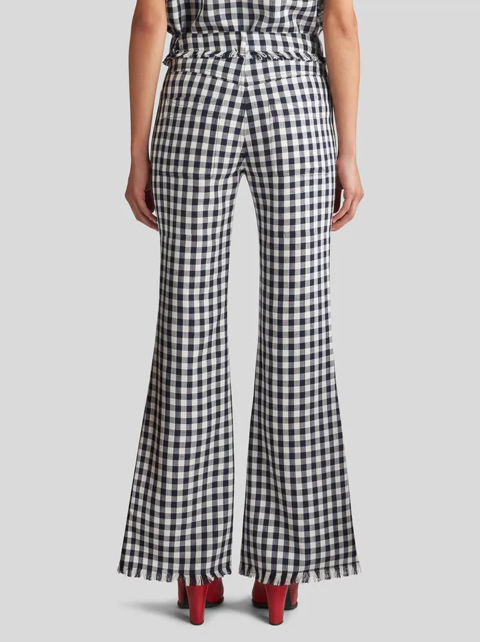 Women SlimFit Gingham Trousers Etro Trousers