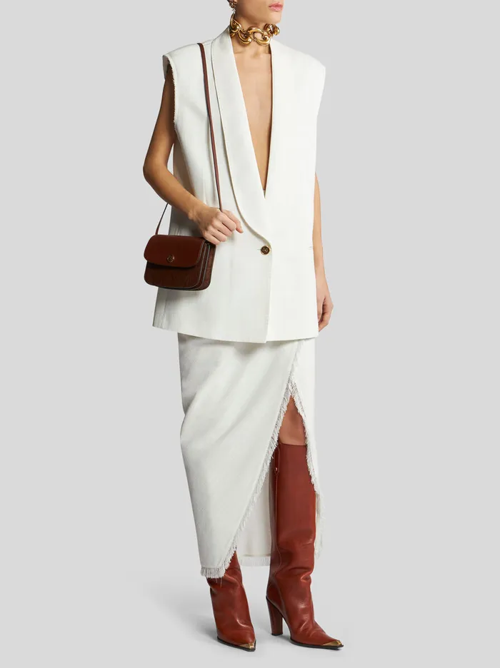 Women Slub Fabric Skirt Etro Skirts