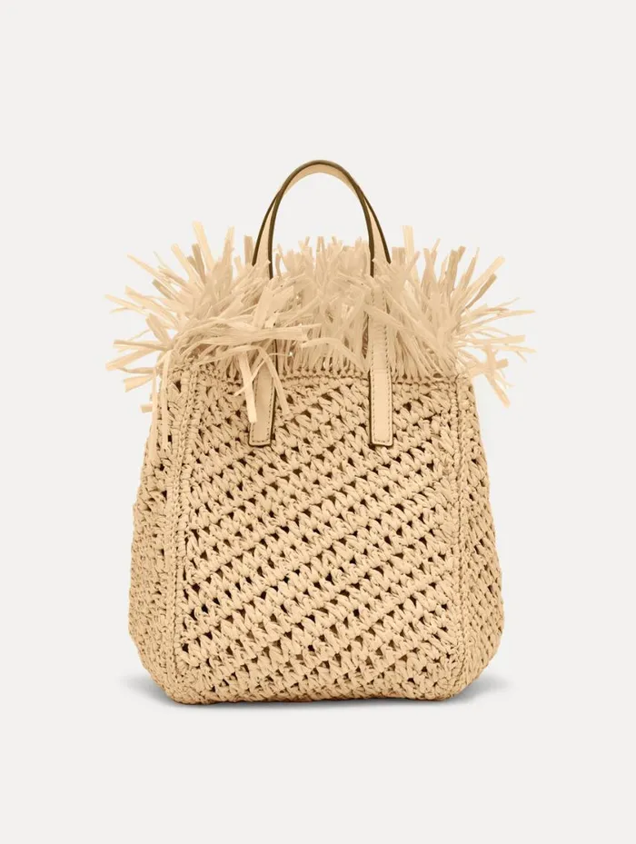 Women Small Raffia Crochet Square Tote Natural Oscar De La Renta Handbags Women Small Raffia Crochet Square Tote Natural Oscar De La Renta Handbags