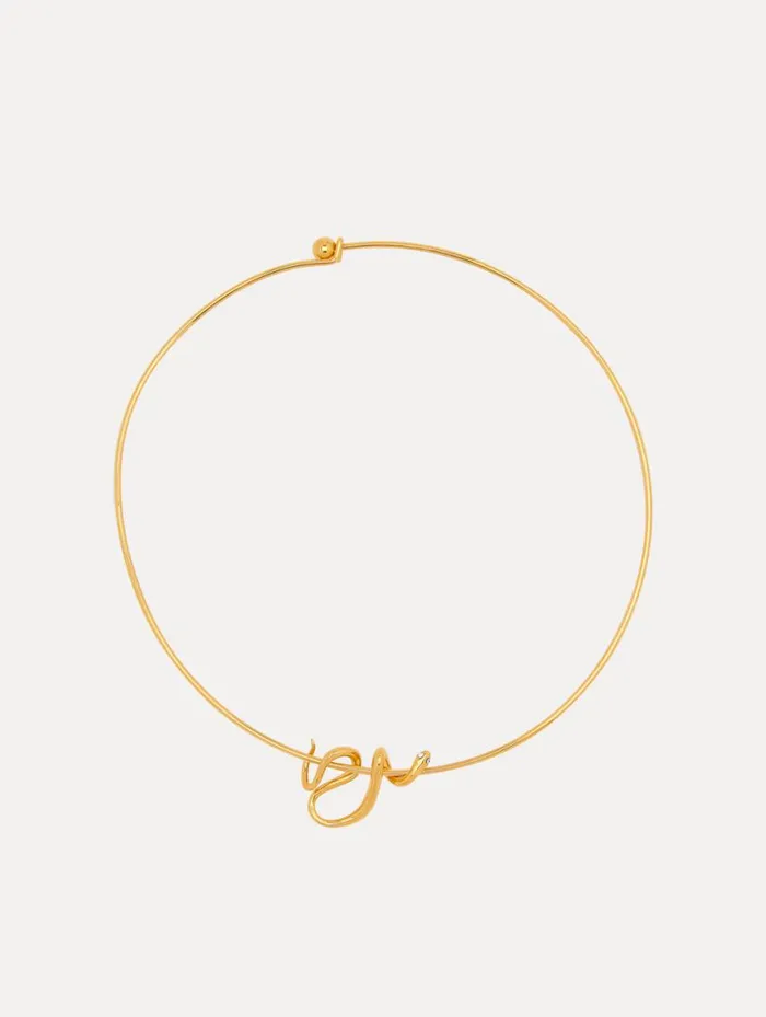 Women Snake Necklace Gold Oscar De La Renta Necklaces