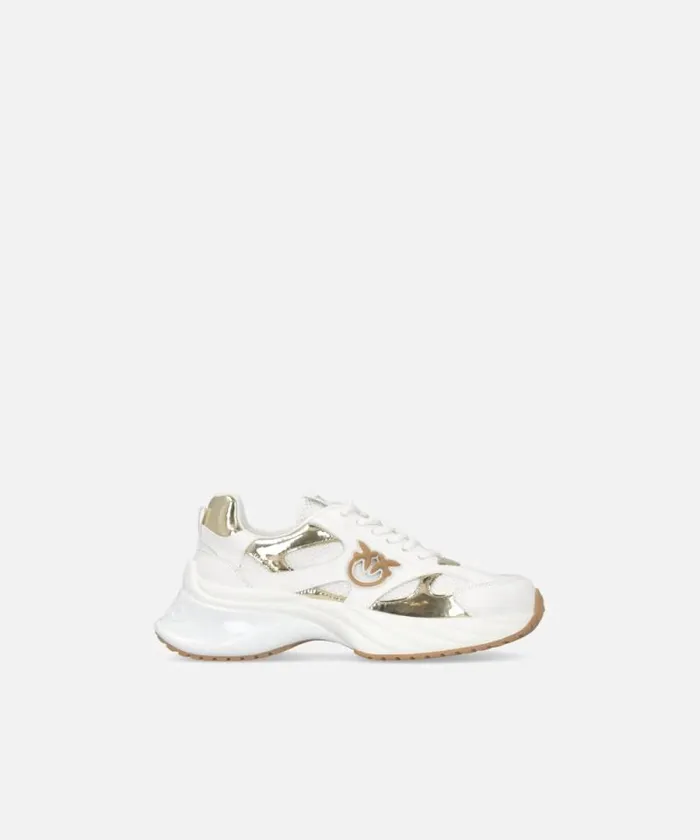 Women Sneakers Pinko Ariel Mirrorfinish Sneakers Whiteplatinum